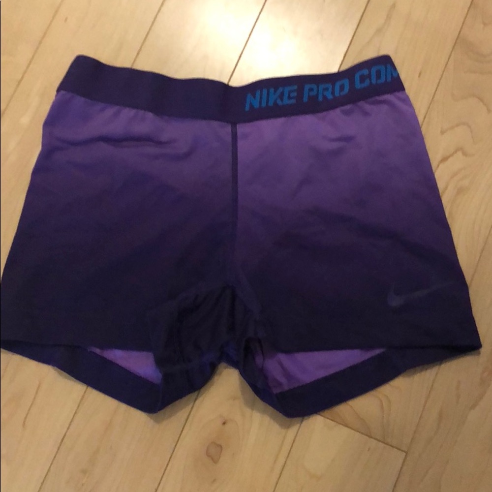 Purple Ombré Nike Pro Combat Shorts